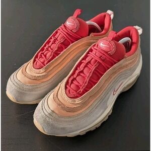Nike Air Max 97 Shoes Womens Size 11 Coral Peach Suede Sneakers DM8943 700